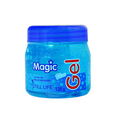 Gel para Cabelos 120g Magic Gel Blue Fixador e Brilho Molhado com Silicone Sem Álcool    + artefasa