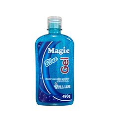 Gel para Cabelos  490g Magic Blue Fixador com Brilho Molhado Sem Álcool   + artefasa