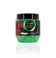 Gel para Cabelos  240g Magic Fresh Fixador com Brilho Molhado  + artefasa