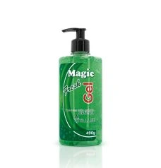 Gel para Cabelos  490g Magic Fresh Fixador com Brilho Molhado Sem Álcool + artefasa